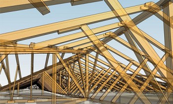 Rafter sistem al unui acoperiș gable și dispozitivul său